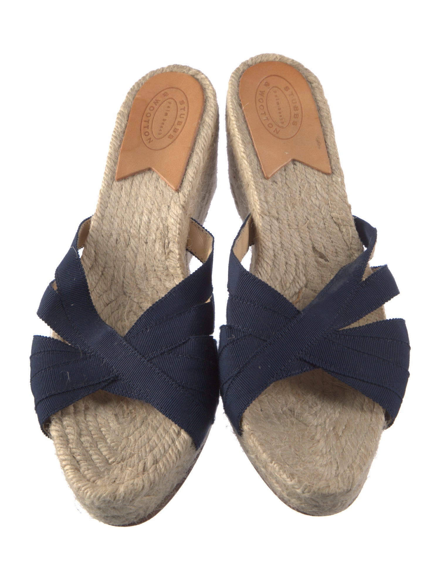 Stubbs & Wootton Jute Grosgrain Trim Espadrilles